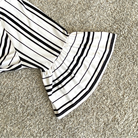 Worthington lightweight striped blouse with fluted sleeves. Women’s size L - Picture 5 of 9